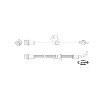 Afbeelding van CORTECO 19036109 Remslang Vooras links 530mm