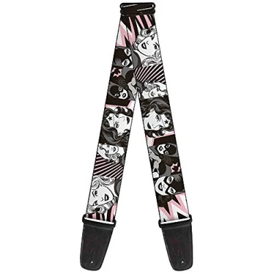 Afbeelding van Buckle Down Gitaarband Dansende Bears Zwart/Multi Color 2&quot; Breed 29 54&quot; Lengte