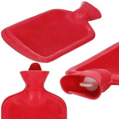 Afbeelding van Springos Warmwaterkruik Rubber 2L Inhoud Pijnverlichting Ontspanning Rood