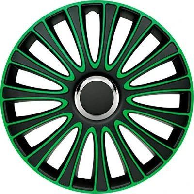 Afbeelding van AutoStyle 4 Delige Wieldoppenset LeMans 13 inch zwart/groen
