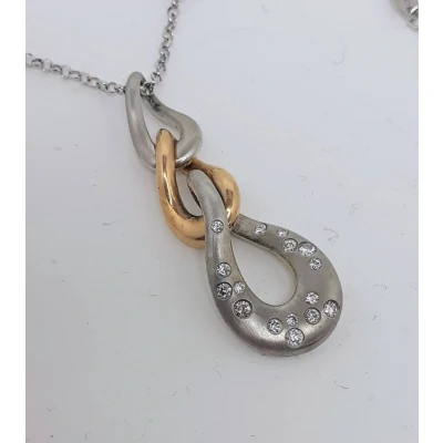 Afbeelding van Hanger wit en rose goud 14 krt 0.30 crt diamant Verlinden juwelier