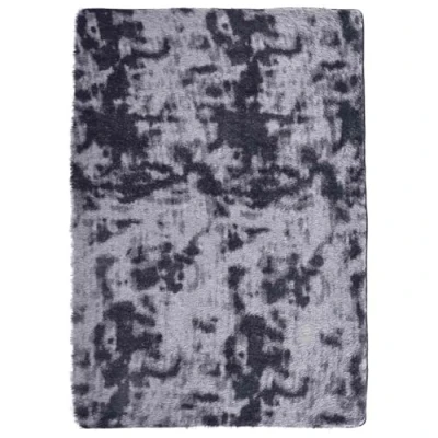 Afbeelding van vidaXL hoogpolig vloerkleed 160x230 cm polyester donkergrijs