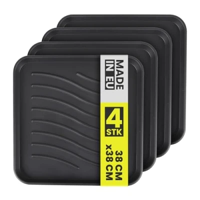 Afbeelding van Bestlivings Schoenenafdruipbak (4 stuks) schoenenbak met hoge rand (38 x 38 2,5 cm) apdruiponderlegger, schoenmat voor huis en tuin waterdicht
