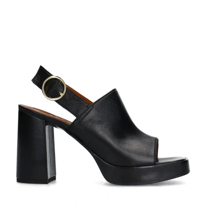 Afbeelding van Sacha Zwarte Dames Sandalen met Hakken (Maat 38, Leer)