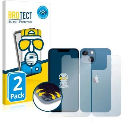 Afbeelding van BROTECT Screenprotector voor Apple iPhone 13 mini (Voor+Achter) Folie Beschermfolie matte volledig dekking (2 Stuks)