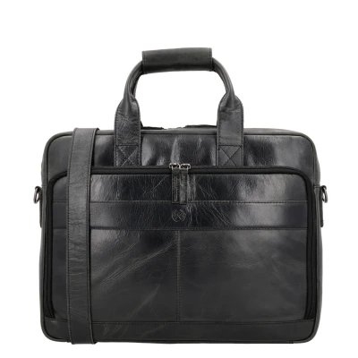 Afbeelding van Hide &amp; Stitches Sample Laptoptas Zwart 100% Leer