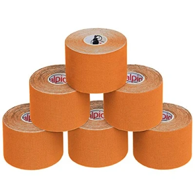 Afbeelding van ALPIDEX Kinesiologie Tape 1/3/ 6/12 rollen Veel kleuren 5 m x cm Toepassingsfolder Elastisch Waterdicht Huidvriendelijk Fysio Spier Set, Kleur:Oranje, Aantal stuks:6