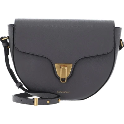 Afbeelding van COCCINELLE Leren Schoudertas Beat Soft Crossbody Bag Grafite Grijs