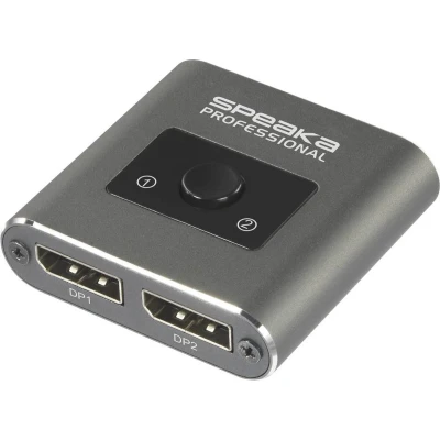 Afbeelding van SpeaKa Professional SP BDS 250 2 poorten DisplayPort switch UHD 8K @ 60 Hz, 4K 120 Hz