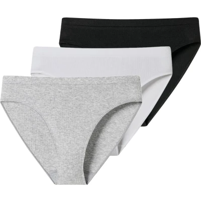 Afbeelding van Schiesser 3ER PACK Slip, Dames, Maat: 36, Schwarz weiß grau