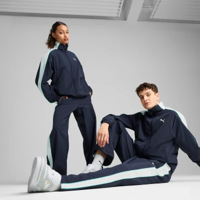 Afbeelding van Puma Oversized Track Pants Unisex Trainingsbroek, Maat: XL, New navy