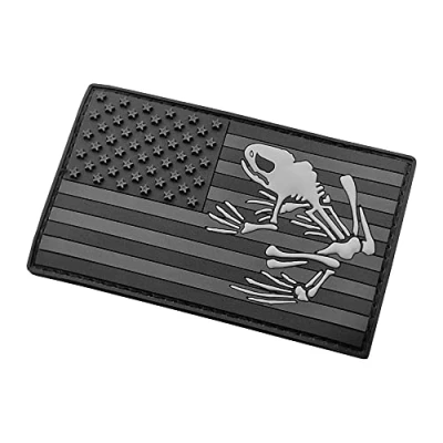 Afbeelding van Blackout Frogman DEVGRU Bone Frog America Flag SEALs Rubber patch klittenband
