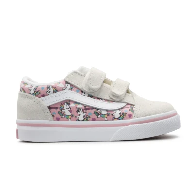 Afbeelding van Vans OLD Skool V Unisex Sneakers laag voor kinderen, Maat: 23.5, Marshmallow pink Leer en imitatieleer