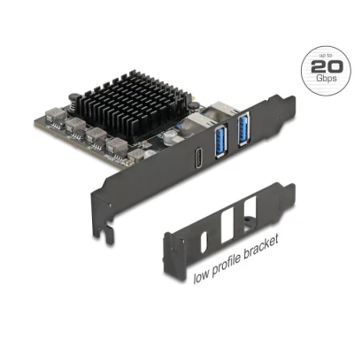 Afbeelding van Delock PCI Express x4 Card to 1 x USB Type C™ 20 Gbps + 2 A 10 Low Profile Form Factor
