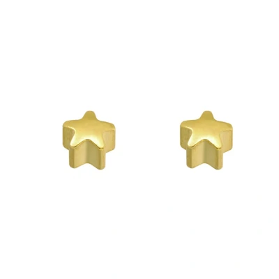Afbeelding van Caflon 4mm 24K gold plated stalen oorknopjes voor oorschieter hypoallergeen steriel verpakt goudkleurig sterretje