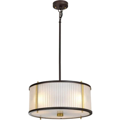 Afbeelding van Elstead Lighting LED Pendelarmatuur Corona 3X E27 Max 60W Dimbaar Museum Bronze Dark Brown Painted/ Aged Brass