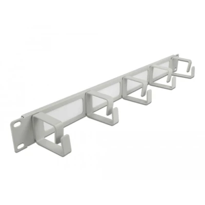 Afbeelding van Delock 19″ kabelmanagement borstelstrip met 5 beugels 1 U grijs De