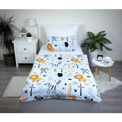 Afbeelding van Theonoi Kinderbeddengoed voor kleine kinderen, babybed, complete set dekbedovertrek 100 x 135 cm en kussensloop 40 60 cm, van katoen, Öko Tex standaard jongens meisjes (dieren, safari,