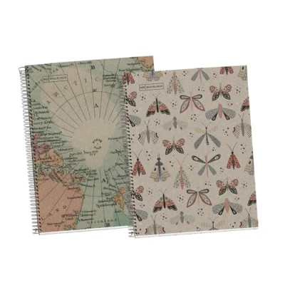 Afbeelding van Miquelrius Verpakking met 2 notitieboeken A4, geruit 5 mm, gerecycled papier 80 g/m², vellen in één kleur, gerecyclede notitieboeken, spiraalbinding, notitieboek, eco vlinders &amp; kaarten