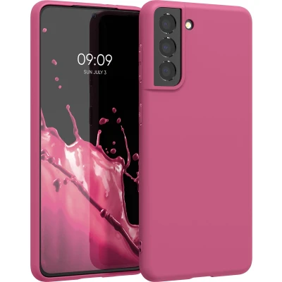 Afbeelding van kwmobile telefoonhoesje compatibel met Samsung Galaxy S21 hoesje Zachte case voor smartphone Back cover in mat fuchsia