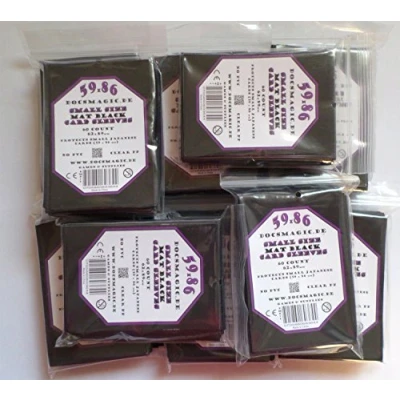 Afbeelding van Docsmagic.de 600 Double Mat Black Card Sleeves Small Size 62 x 89 Schwarz YGO 10 Packs