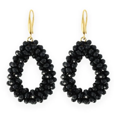 Afbeelding van Lajetti Zwarte Druppel Oorbel Dames Beads Earring