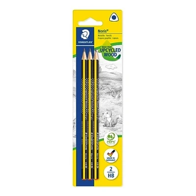 Afbeelding van STAEDTLER Potlood Noris (hoge breukvastheid, ergonomische driehoekige vorm, antislip soft oppervlak, Wopex materiaal, hardheid HB, kokerverpakking, 183 HBBK3)