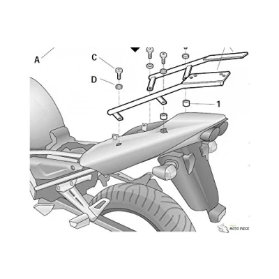 Afbeelding van SHAD Y0FZ11ST Top Case Fitting Kit voor Yamaha Fazer 1000 2001, Zwart
