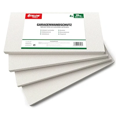 Afbeelding van ATHLON TOOLS MaxProtect Premium Garage wandbescherming, zelfklevend, elk 40 x 20 2,0 cm, bescherming tegen stoten en stoten, (Wit)