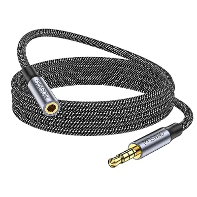 Afbeelding van MOSWAG 2M 3,5 mm man vrouw verlengkabel met microfoon gevlochten nylon stereo audio adapter Compatibel autoradio&#039;s, smartphones, hoofdtelefoons, mediaspelers en meer