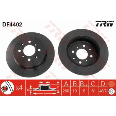 Afbeelding van Trw Remschijf DF4402