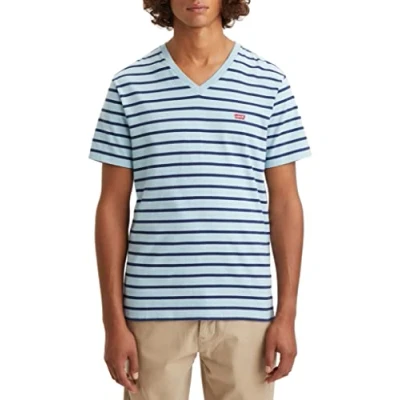 Afbeelding van Levi&#039;s Original Housemark V Neck T shirt Mannen, Virtue Forget Me Not, XS