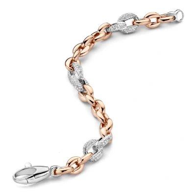 Afbeelding van Orphelia ZA 7160 Armband rosé round links 925 Zilver 20 cm