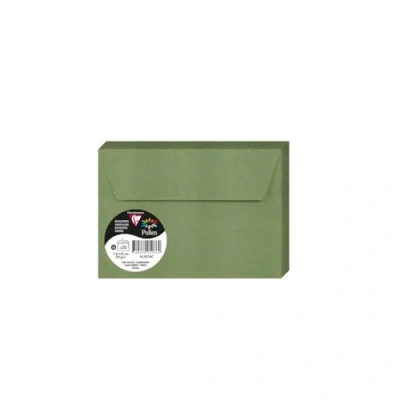 Afbeelding van Clairefontaine 5076C verpakking met 20 enveloppen pollen formaat C6 11,4 x 16,2 cm, 120 g/m2, ideaal voor je uitnodigingen en correspondentie, salie, 1 pak