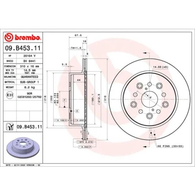 Afbeelding van Brembo Remschijven 09.B453.11