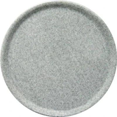 Afbeelding van HENDI Pizzabord, porselein, patroon: grijze granieten steen, geschikt voor vaatwasser en magnetron, ⌀330mm, grijs