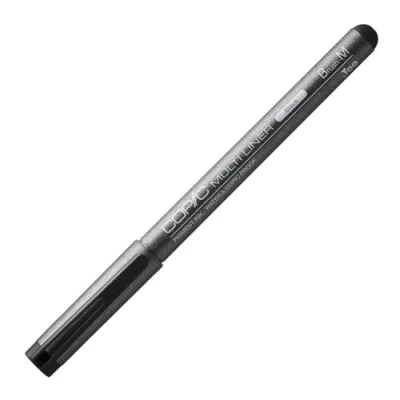 Afbeelding van Multiliner black Brush M, tekenpen met fluweelzachte penseelpunt, water en alcoholbestendige pigmentinkt in zwart, voor schetsen, illustraties contouren.
