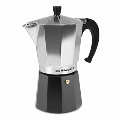 Afbeelding van Orbegozo Aluminium koffiezetapparaat, 9 kopjes, zwart/zilver