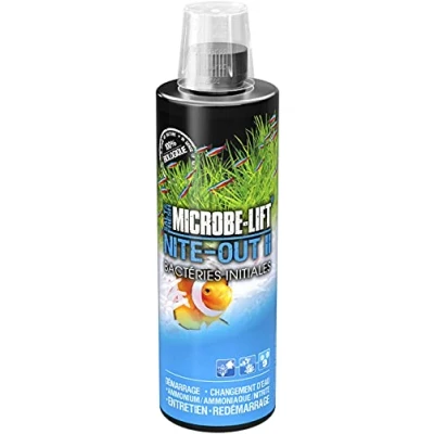Afbeelding van Microbe Lift 9003 L Nite Out II bacteriestarter voor zoet en zeewater aquarium, snel vissen, 473 ml, transparant