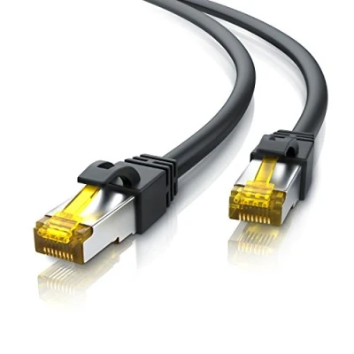 Afbeelding van CSL Computer 10m CAT 7 netwerkkabel Gigabit Ethernet LAN kabel 10.000 Mbit S patchkabel Cat.7 ruwe FTP PIMF afscherming met RJ 45 stekker Switch Router Modem Access Point