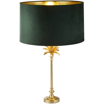 Afbeelding van Searchlight Tafellamp Palm goud met groene kap EU81210GR