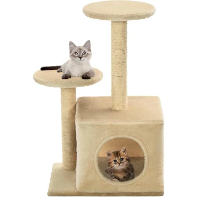 Afbeelding van vidaXL Kattenkrabpaal met sisal krabpalen 60 cm beige
