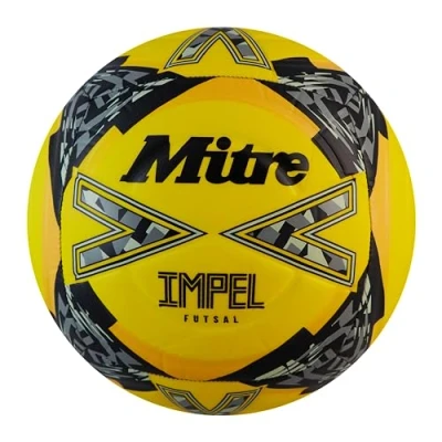 Afbeelding van Mitre Impel Futsal Voetbal Indoor Ball Low Bounce Voetbal, Fluo Geel/Zwart/Rond Grijs, 4