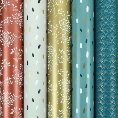 Afbeelding van MADISON cadeaupapier assortiment inpakpapier 2 meter x 70 cm 5 rollen