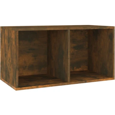 Afbeelding van vidaXL Opbergbox voor LP&quot;;s 71x34x36 cm bewerkt hout gerookt eikenkleur