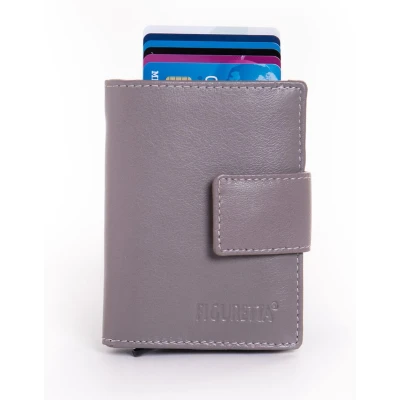 Afbeelding van Figuretta Cardprotector Leren Portemonnee met RFID Bescherming Grijs