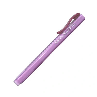 Afbeelding van Pentel ZE11T B Clic Eraser 2 Gumpen, navulbaar met ZER 2, behuizing semi transparant rood, 1 stuk
