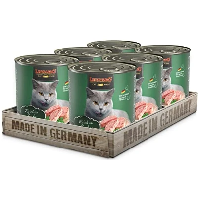 Afbeelding van Leonardo natvoer [6 x 800 g rijk aan eend] zonder granen voor katten, compleet in blik