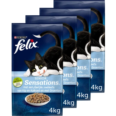 Afbeelding van 4x Felix Kattenvoer Senior Sensations 4 kg