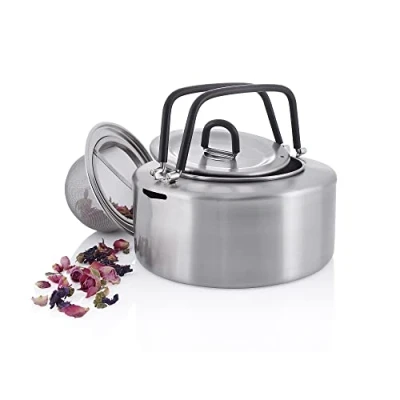 Afbeelding van Tatonka Theeketel theepot 1,5 l waterketel van roestvrij staal met liter volume inclusief theezeef (Ø 15 x 10 cm)